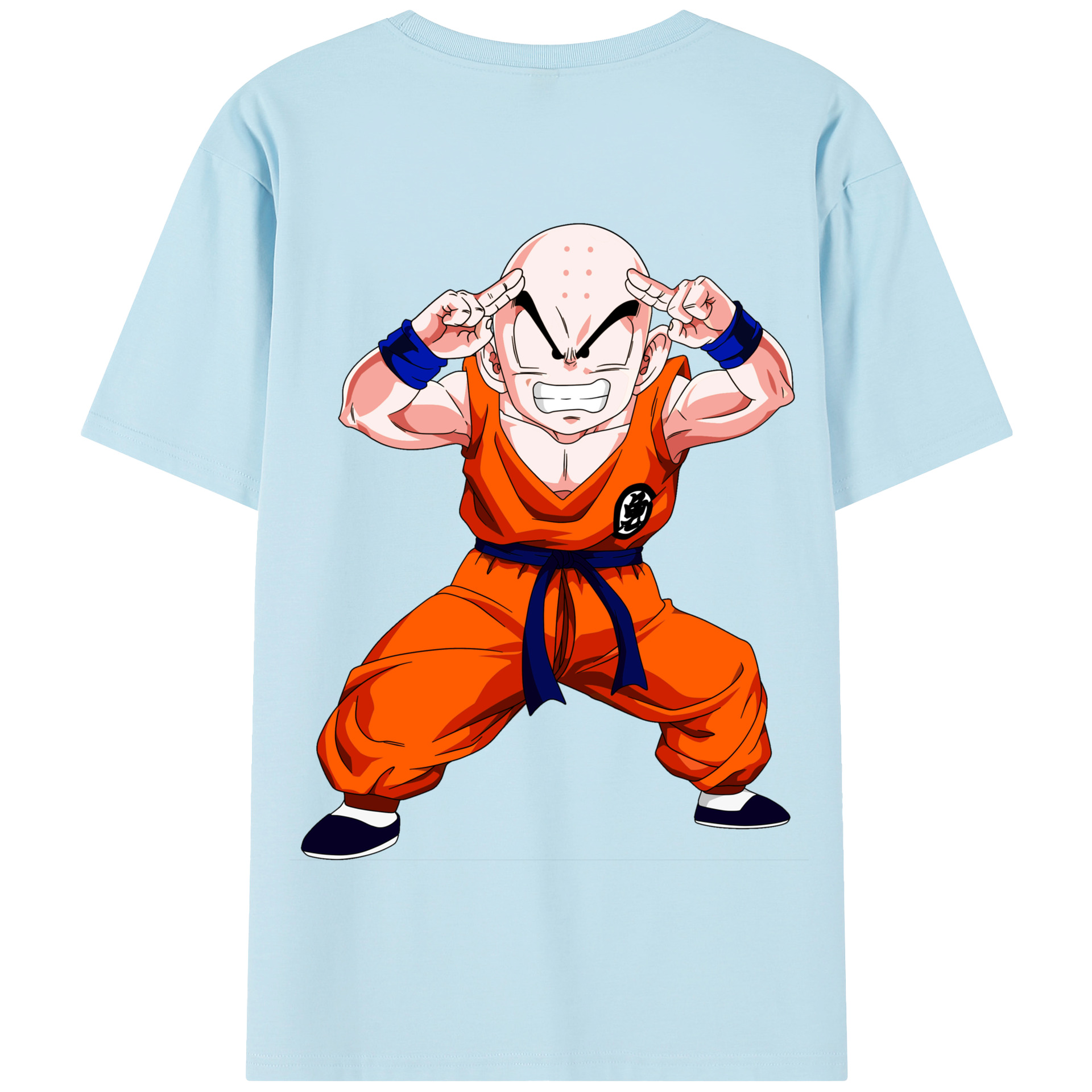 （画像用） ドラゴンボール クリリン DRAGON BALL krillin 綿100％半袖Tシャツ（背面プリント）
